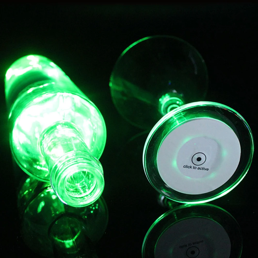 Autocollants de lumière de bouteille de lueur de sous-verre de mini LED, batterie, 62RGB, polymères de tasse, Noël, boîte de nuit, décoration de barre, veilleuse