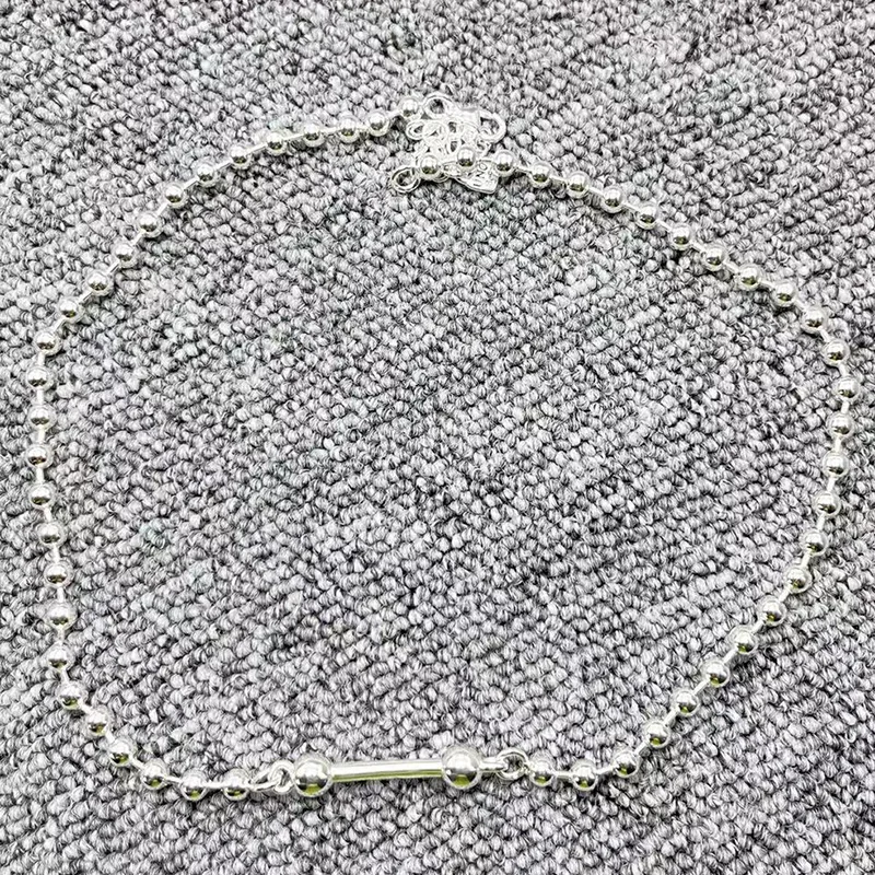 Luxury 2024 Hot Spanish original UNOde50 stylish simple round bead thin chain can diy pendant ladies personality accessory holid