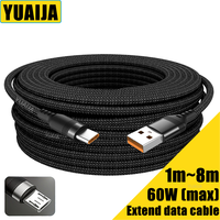 USB Type-C Extended 2M 3M 5-Meter Android Micro USB Fast Charging Cable For Huawei Xiaomi Vivo Oppo And Leeco Phone Data Cable