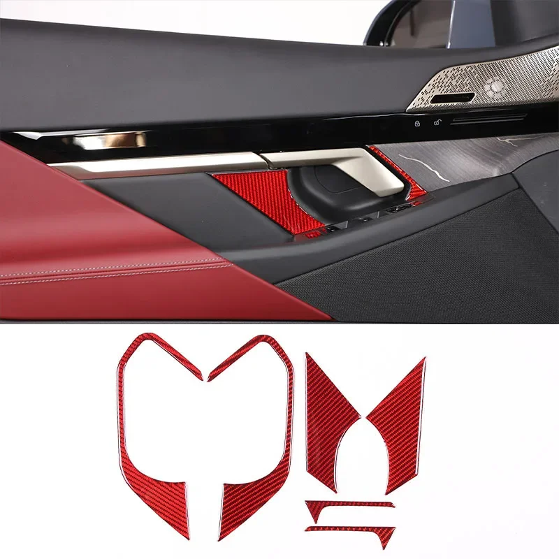 

For BMW 5 Series G60 2024+ Soft Carbon Fiber Car Interior Handle Decorative Frame Sticker Car Protection Accessories