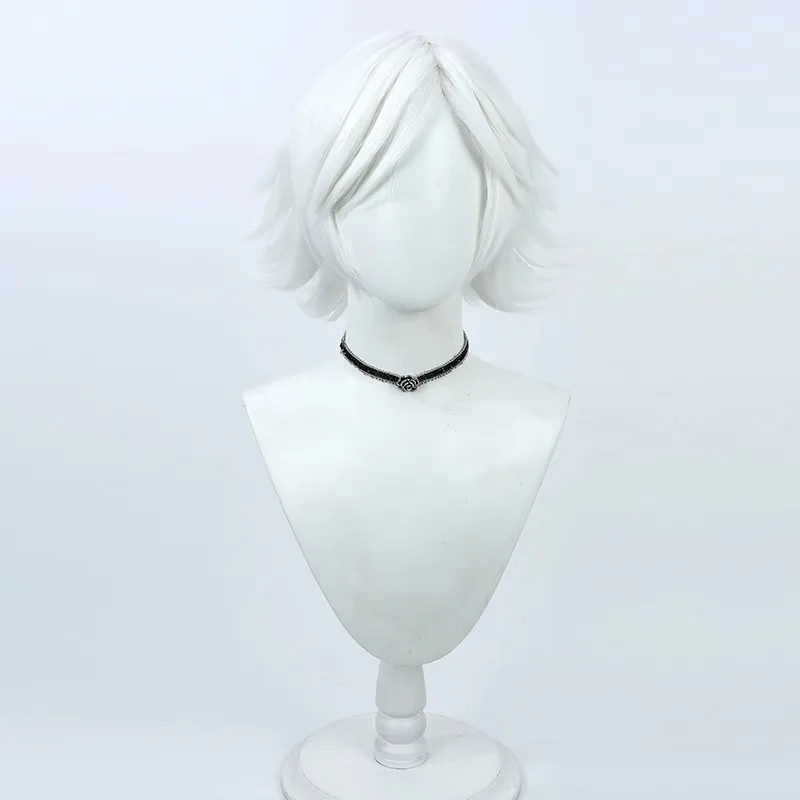 

Парик для косплея Mi Zu Ki, Короткие парики из чистого белого аниме, термостойкие синтетические волосы