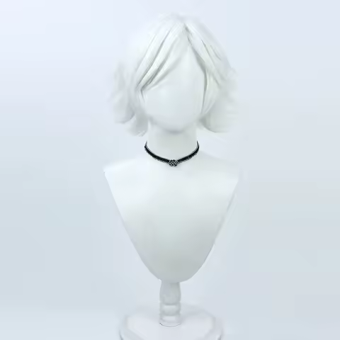 Mi Zu Ki Cosplay Wig Short Pure White Wig Cosplay Anime Cosplay Wigs Heat Resistant Synthetic Wigs Hair