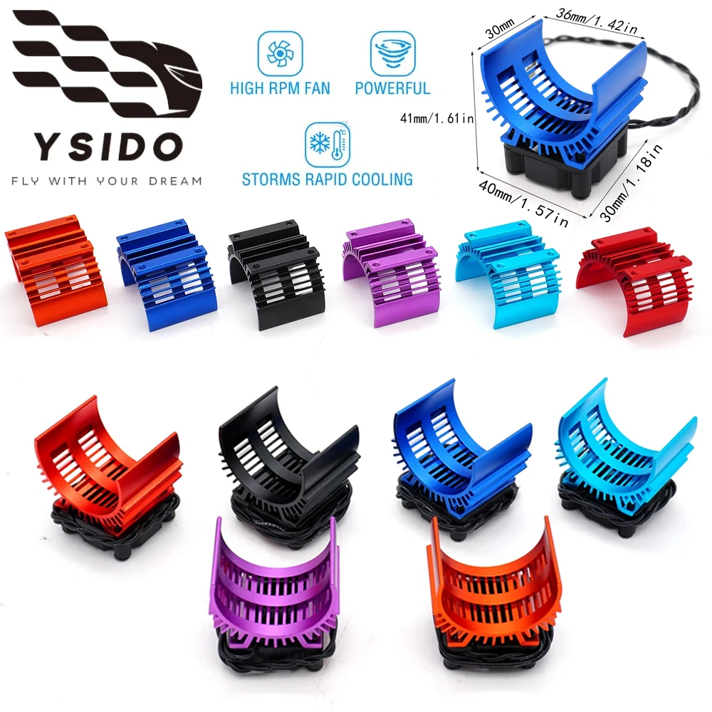 YSIDO 30mm Heatsink Cover Cooling Fan for 1/10 1/12 RC Electric Car 540 550 3650 3660 3665 Motor Axial Traxxas Wltoys HSP Parts