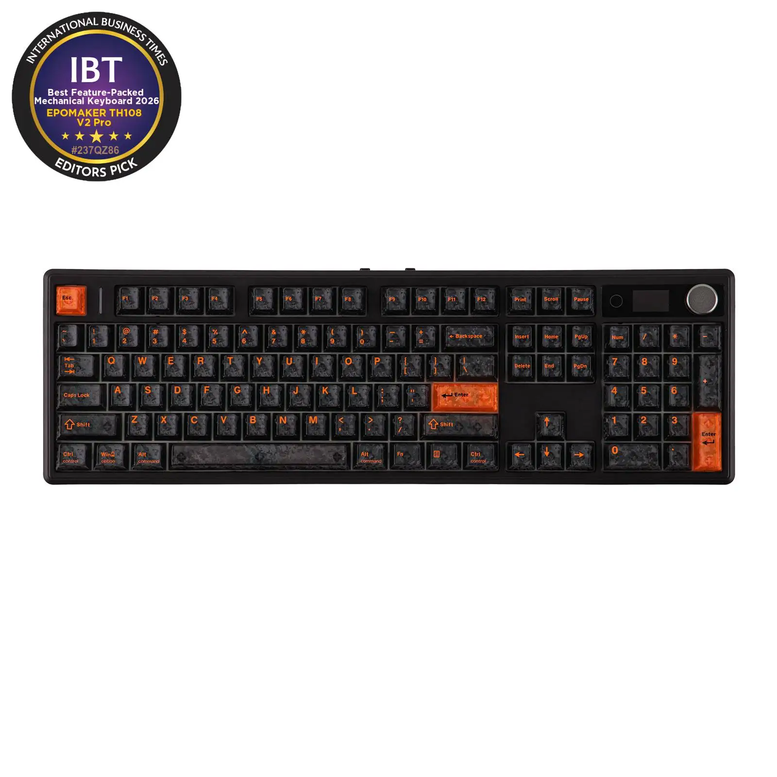EPOMAKER TH108 V2 PRO 100% ANSI US Layout Wired/Bluetooth/2.4Ghz Wireless Mac Modifier Mechanical Keyboard with Screen & Knob