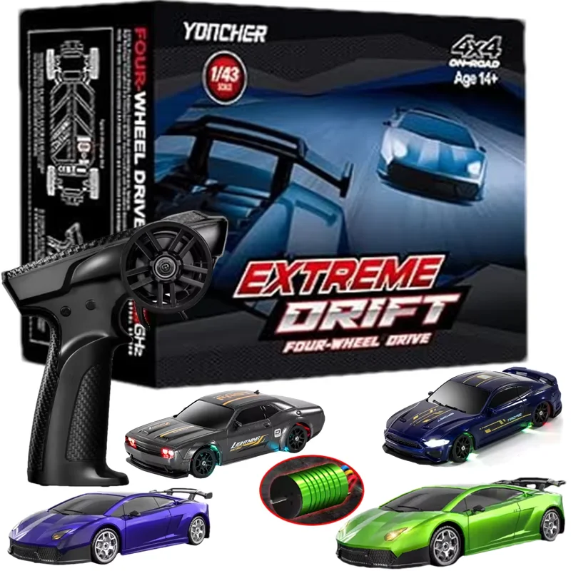 

4WD Drift Racing Car 1/64 или 1/43 Мини-автомобиль с дистанционным управлением, высокоскоростной радиоприемник, электрическая игрушка для соревнований, подарок для детей, мальчиков и взрослых