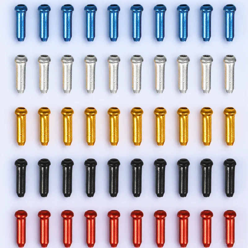 

50pcs Bike Brake Cable Tail Wire End Caps Durable Replacement Brake Wire Accessories Protective Cable End Gear Tools For