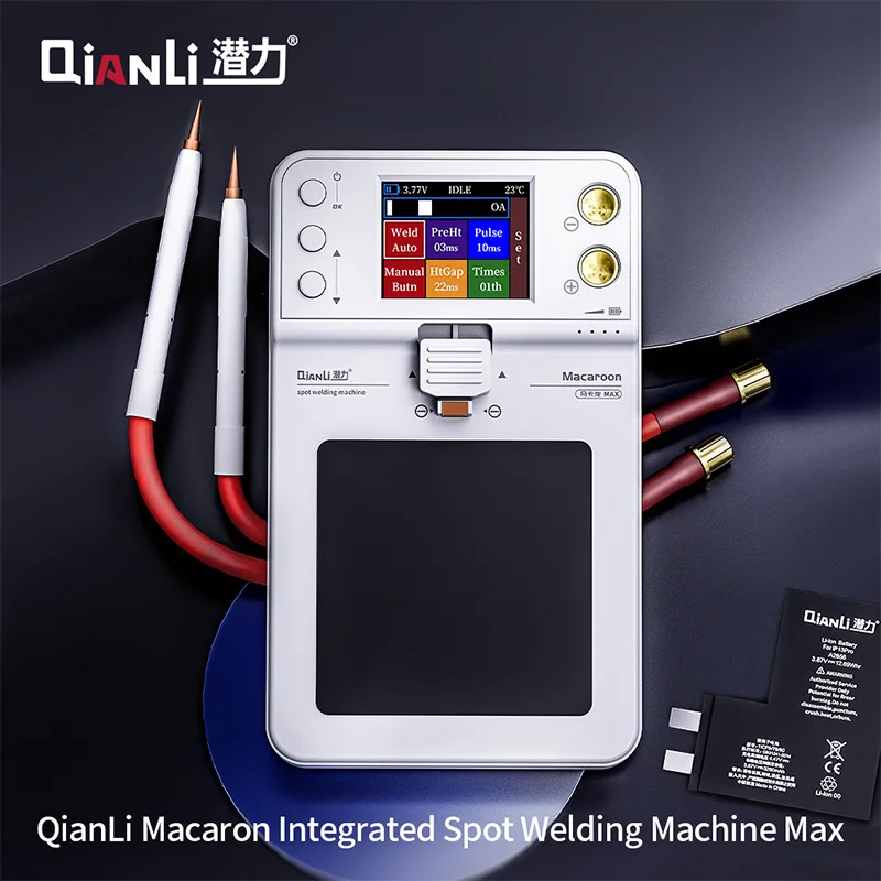 Imagem -05 - Qianli-macaron Max Macaron 2s Máquina Portátil de Solda a Ponto Pulso Duplo Ajustar a Bateria Flex Solda Ferramenta de Reparo