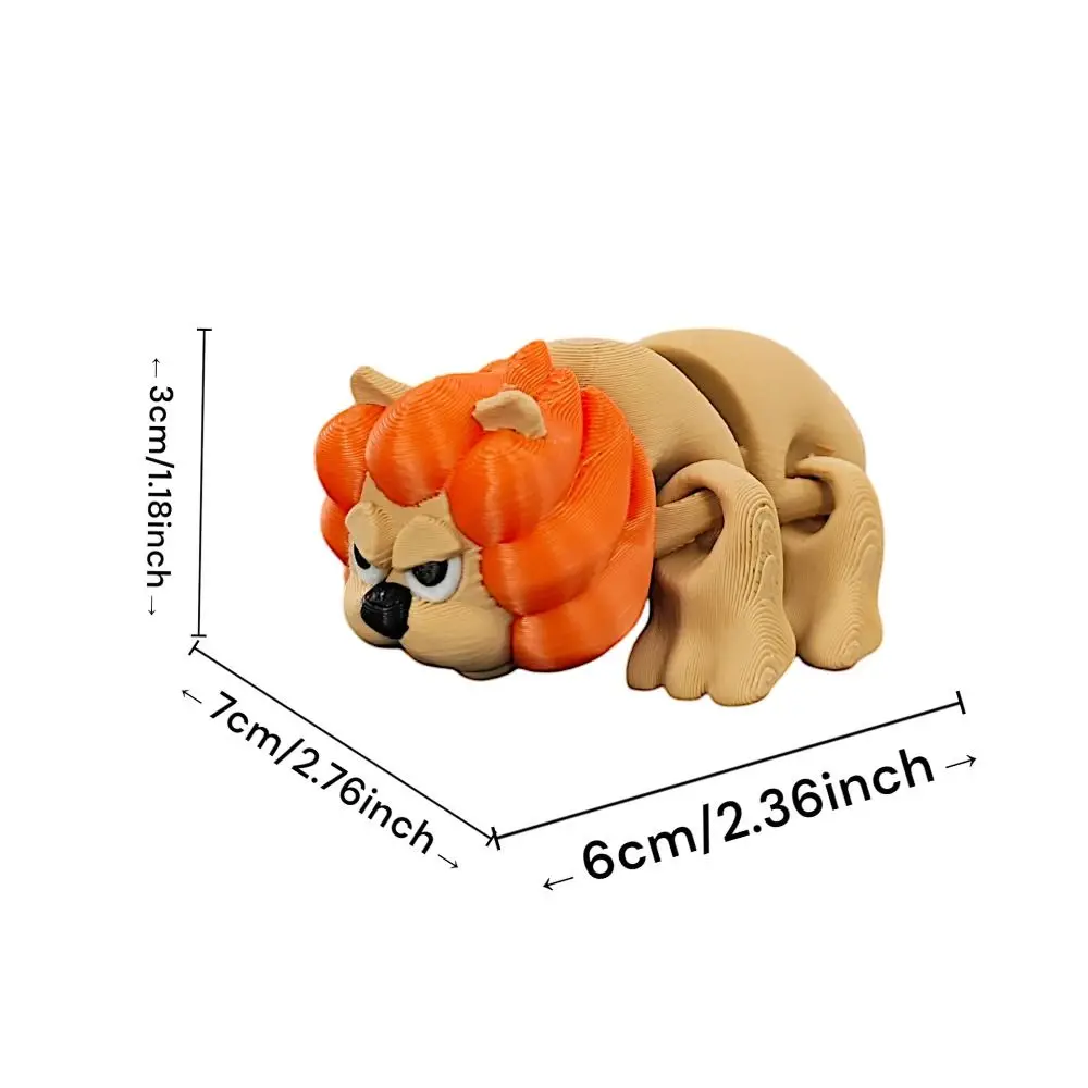 Decorazioni leone Giunti mobili Ornamento leone Cartone animato Artigianato Modello leone stampato in 3D Figurina realistica Leone stampato in 3D
