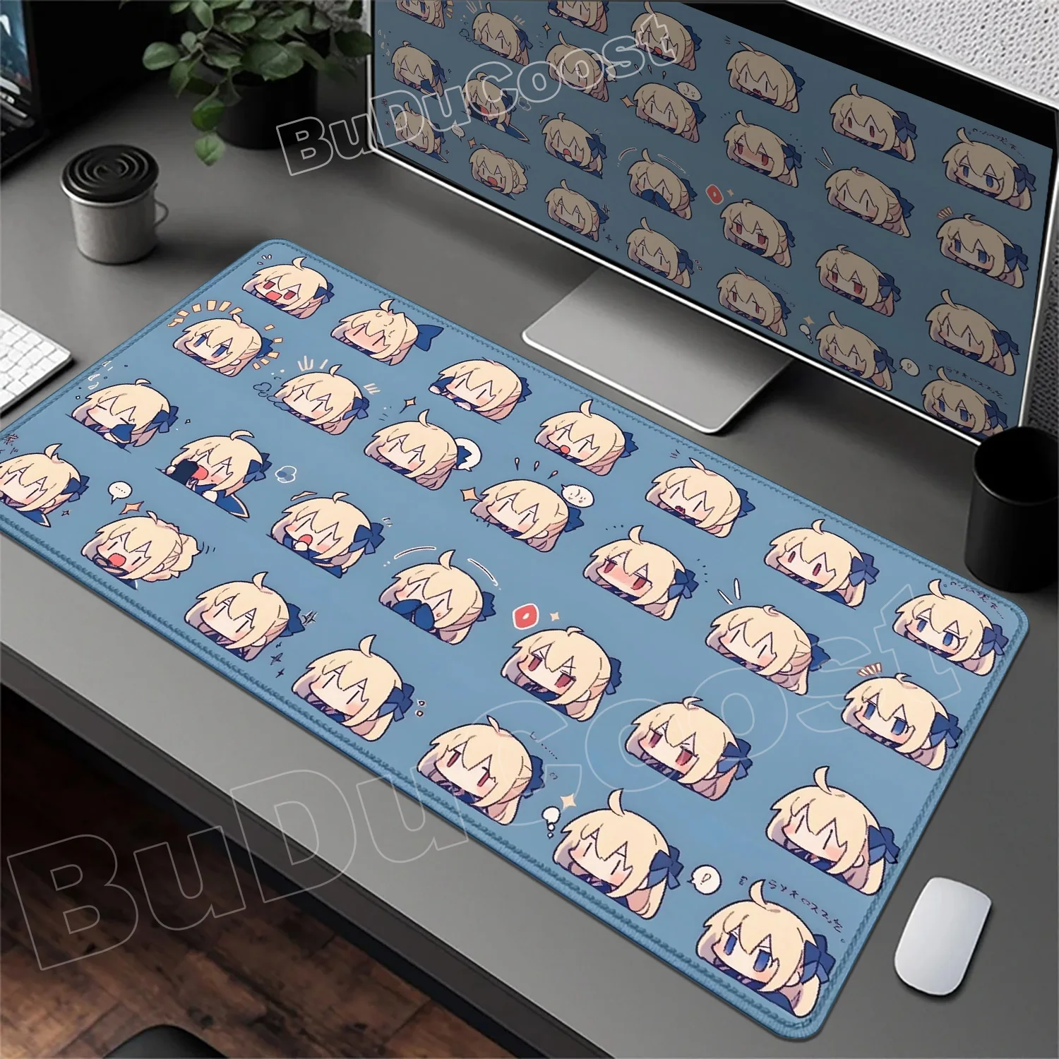 Alfombrilla de ratón de Anime Many Pretty Fate Saber, alfombrilla de escritorio de goma antideslizante de 700 × 400mm, alfombrilla de ratón Kawaii para chica, alfombrilla para teclado para juegos, alfombrilla para ratón XXL