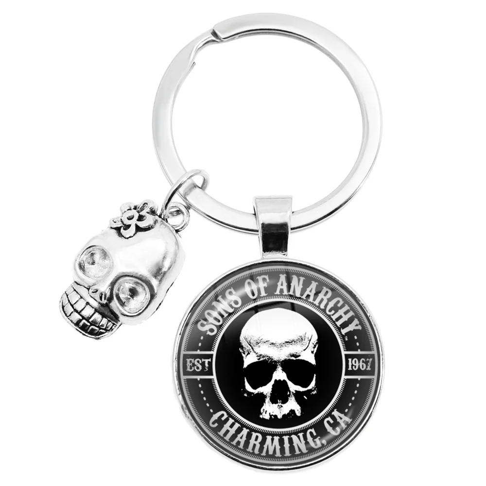 Freedom Symbol Sons of Anarchy Key Chain Rock Punk Keyring Vest Cosplay Purse Bag Skeleton Accessories Keychains
