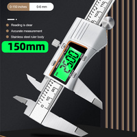 6 Inch 150mm Digital Vernier Caliper Stainless Steel Electronic Pachometer Micrometer Color LCD Backlight Caliper Measuring Tool