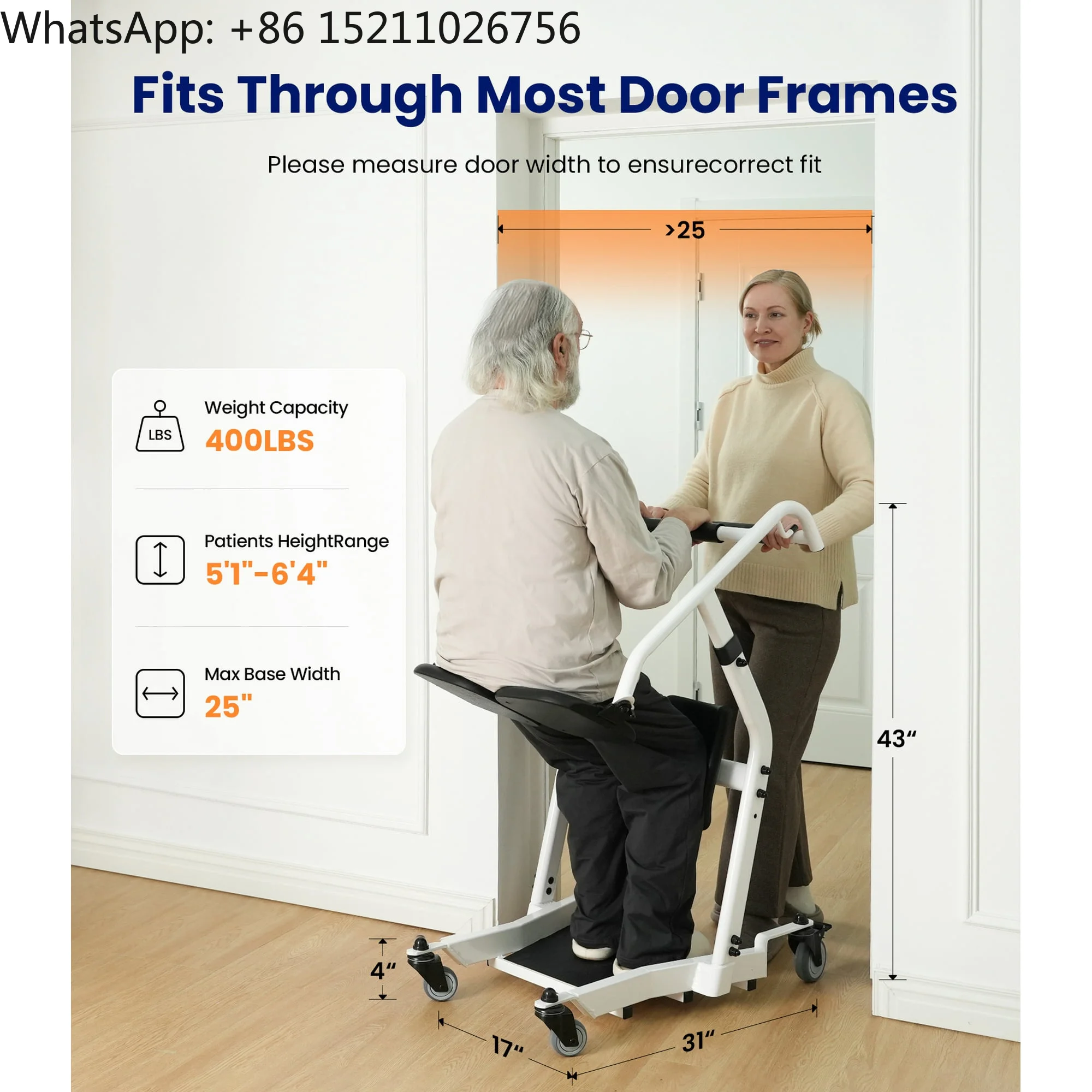 Mateside Lift Transfer Mobility Aid Adjustable Standing Assist Device for Elderly Patient Home Medical Safety Support Equipment