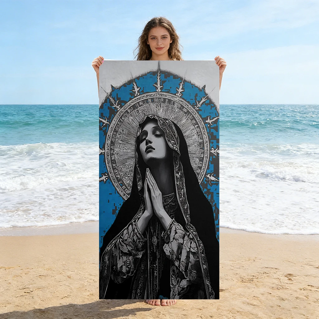

1pc Nun's Prayer Beach Towel Large Quick-Drying Towel For Beach Pool Sport Yoga Gym Home Towel Gift for Friends Sand Free Towel