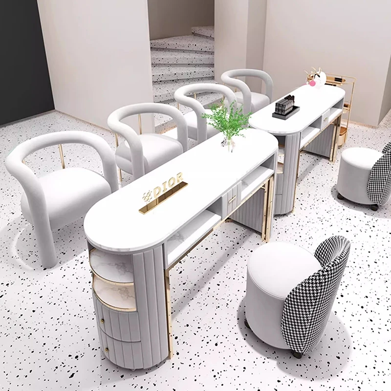 Modern Trendy Nail Table Classic Premium Aesthetic Textured Nail Table Practical Exquisite Table Manucure Salon Furniture