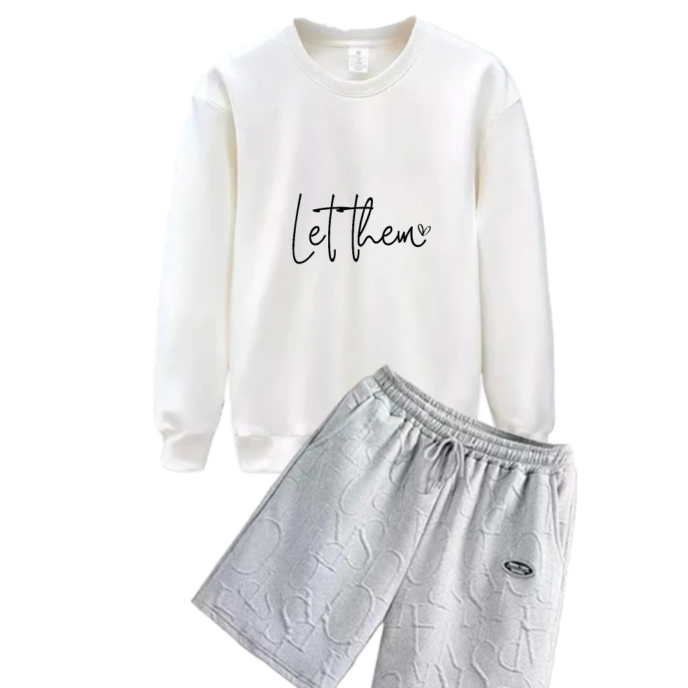 

Men's Leisure Tracksuit Long Sleeves Sportswear Stylish Design for Gym Workout Running and Casual Sports T-shirts+shorts sets