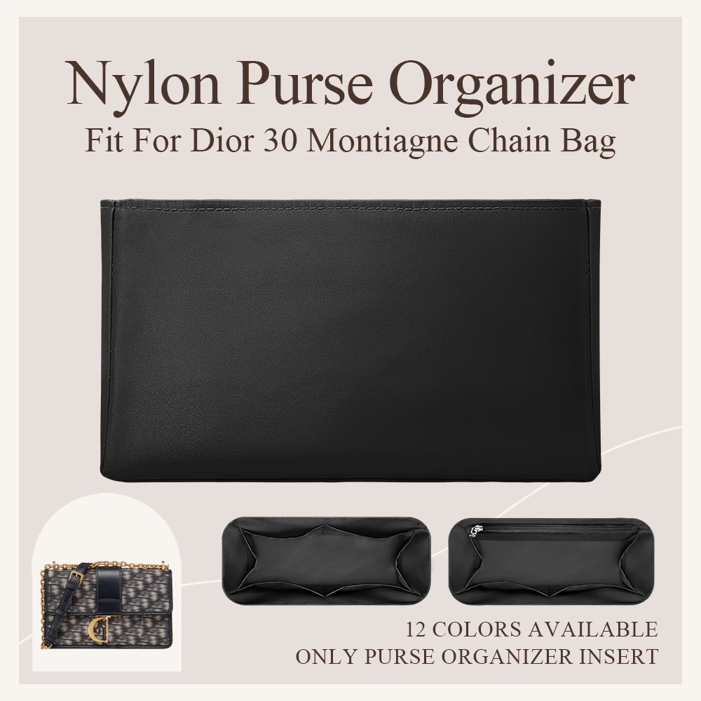 Nylon Purse Organizer Insert Fit for Dior 30 Montiagne Chain Bag Inside Bag Organizer Insert Cosmetics Inner Storage Bag In Bag