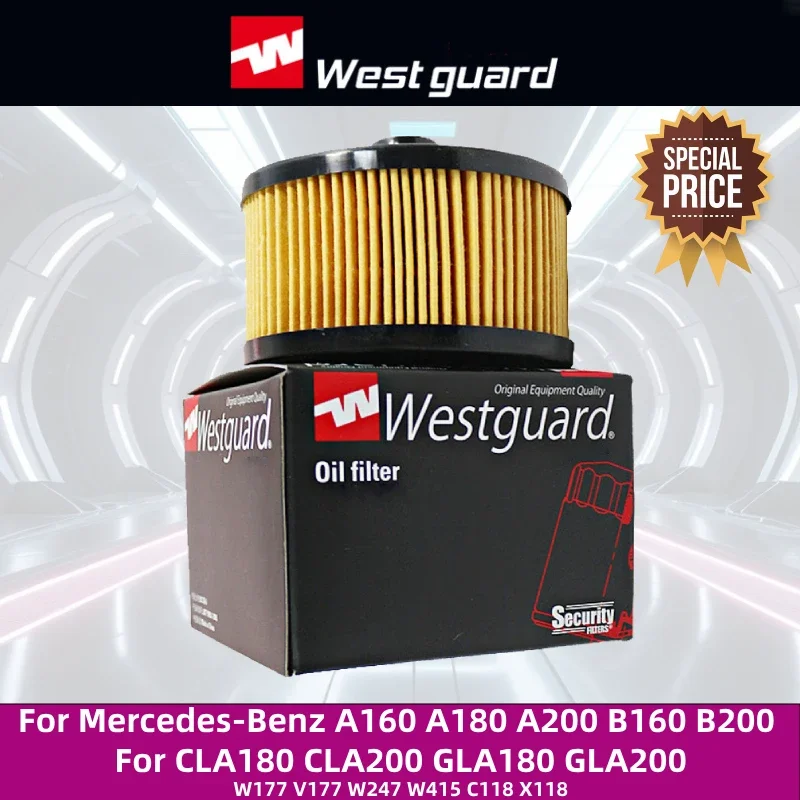 For Mercedes-Benz A160 A180 A200 B160 B200 CLA180 CLA200 GLA180 GLA200 W177 V177 W247 W415 C118 X118 WESTGUARD Oil Filter MH2100