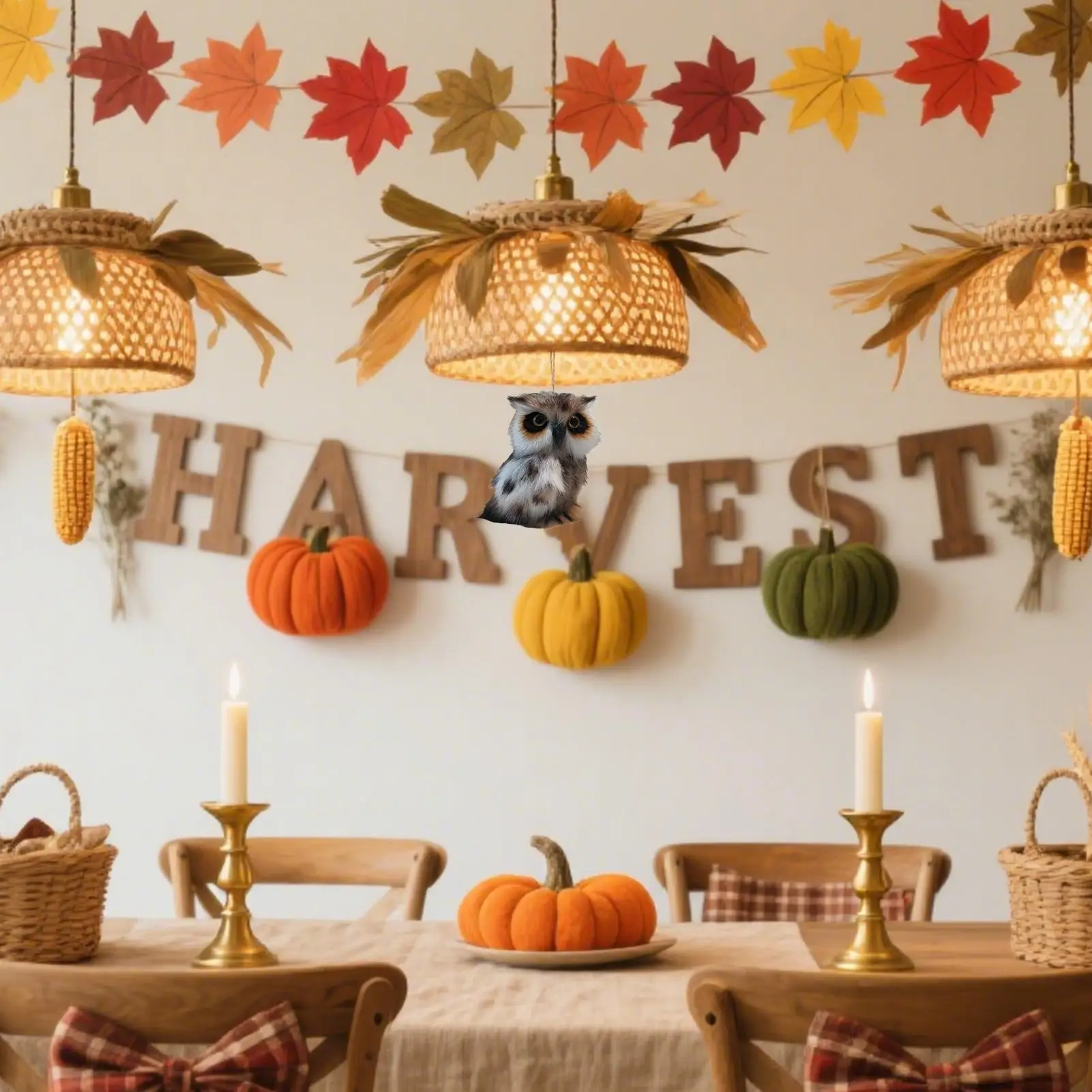 

Plush Owl Owl Plush Toy Vivid Eye Design With Loop Realistic Doll Kids Bag Tree Pendant Decor For Halloween Party Door Wall