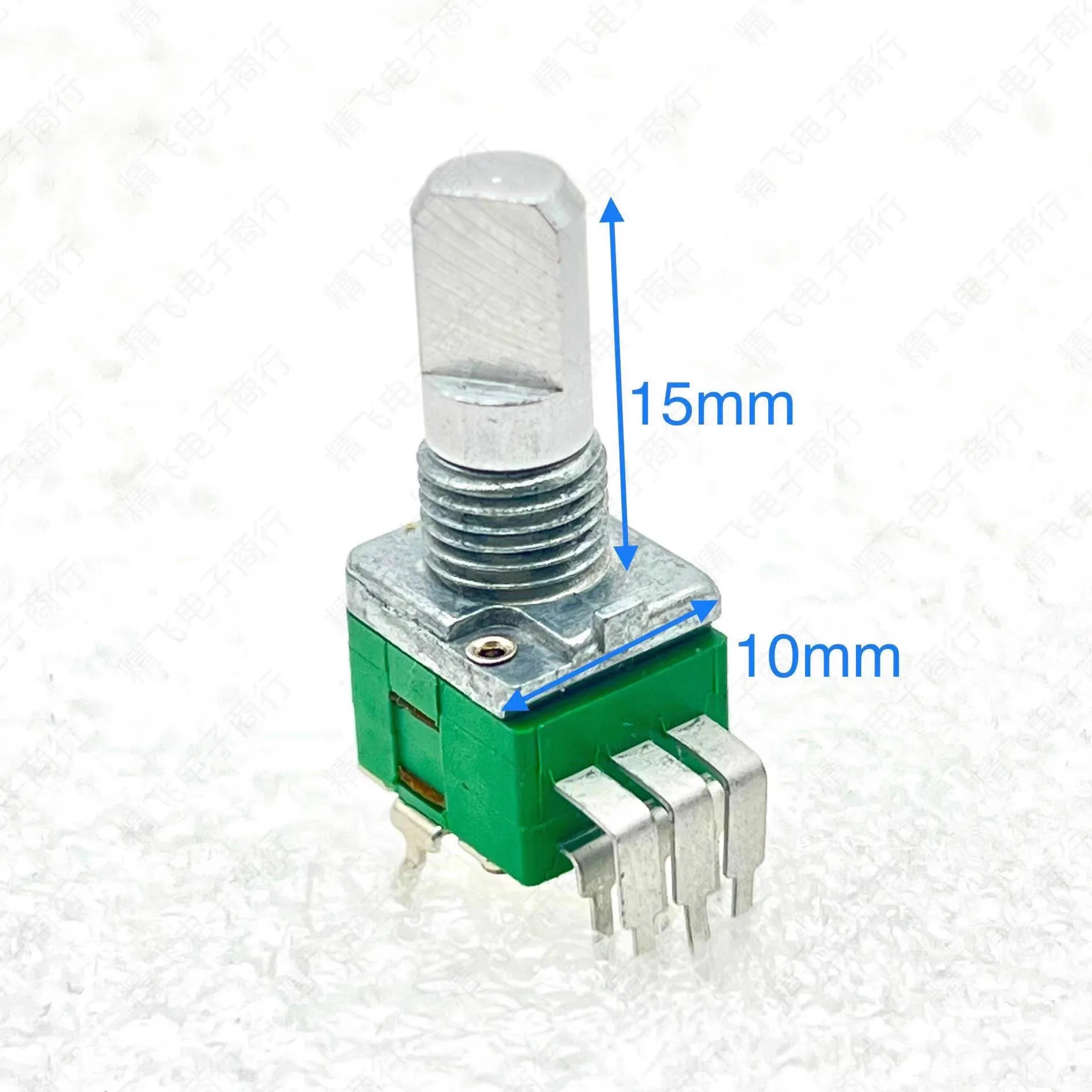 1pcs，Single loop carbon film potentiometer，RK09，B20K，6Pin，Axis length 15mm, half axis