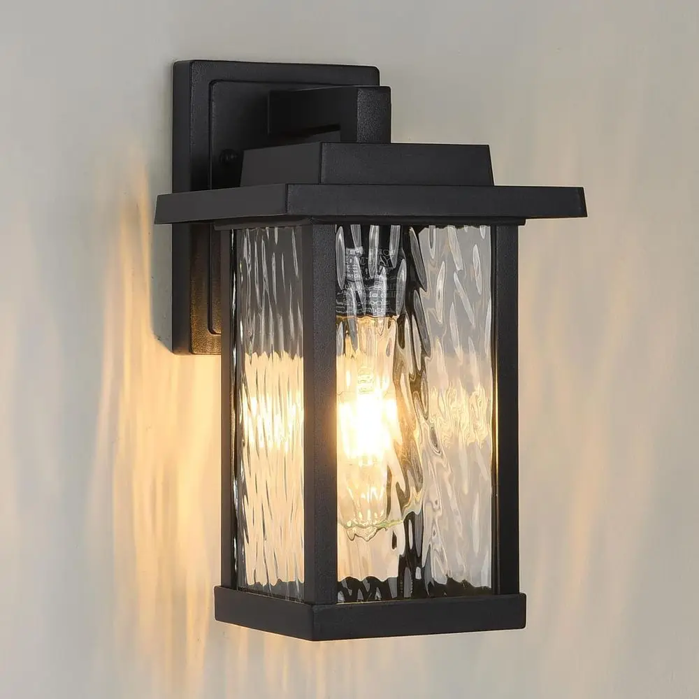 

Outdoor Wall Sconce, Outside Porch Light ixtures, Wall Mount Anti-Rust Exterior Wall Lights in Wood Grain inish & Black inish wi