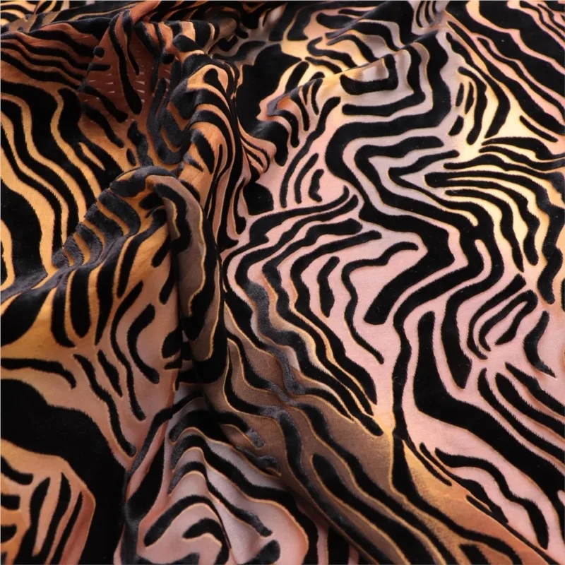 

Woven velvet brocade viscose printed mottled and burned fabric nightgown dress cheongsam