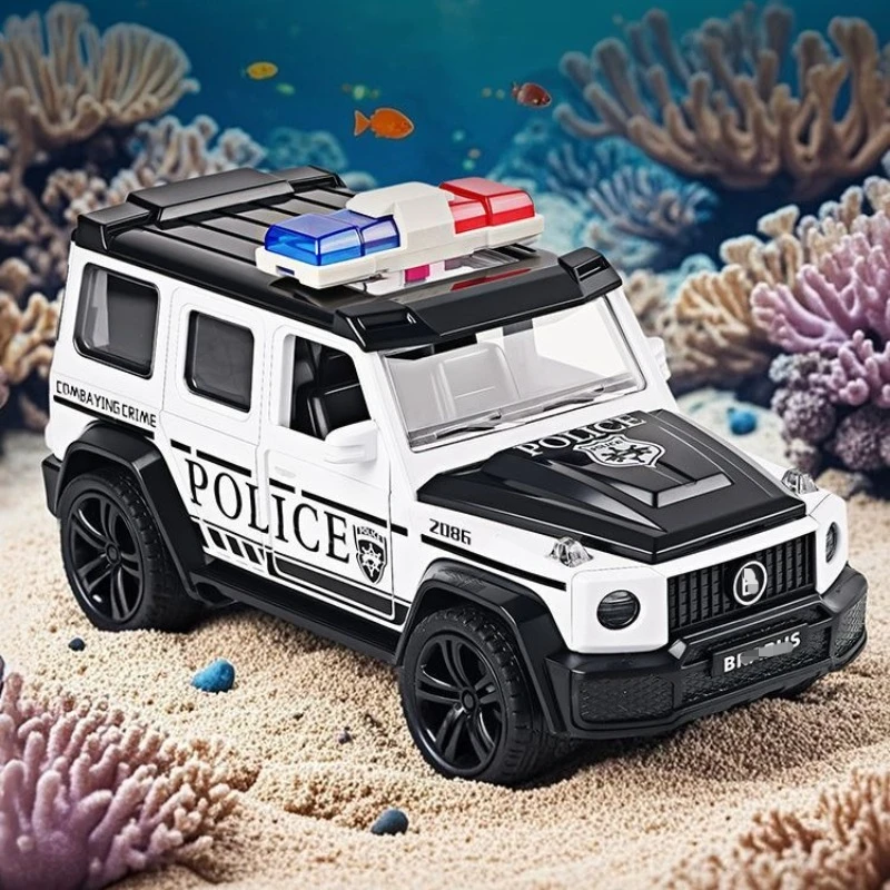 1:28 Big G Auto della polizia Simulazione per bambini Lega tirare indietro Modello di veicolo fuoristrada Regalo di compleanno