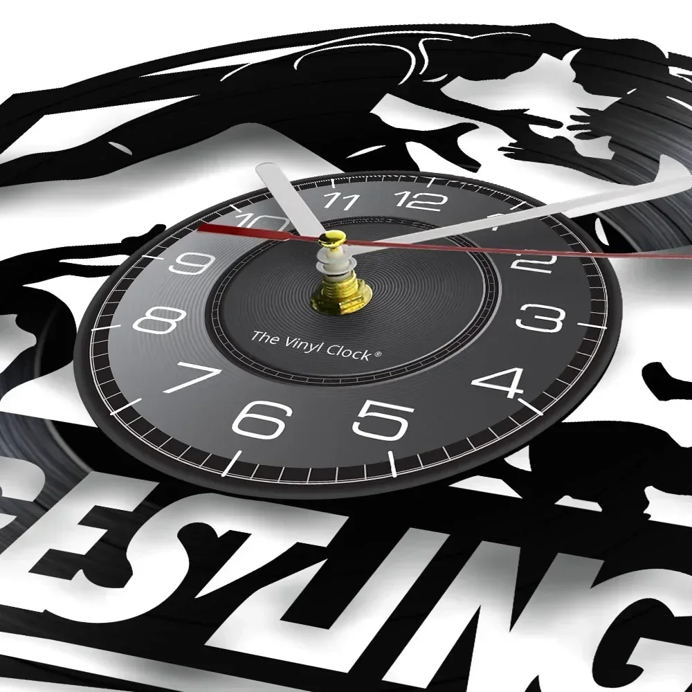 Wrestling Martial Arts Wall Clock Wrestling Fighting Art Vinyl Record Wall Clock Wrestler Home Decoration Gift Wall Watch