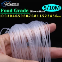5-10M/rollo de manguera de silicona transparente de grado alimenticio ID 0,3 0,4 0,5 0,6 0,8 1 2 3 4 5 6mm tubo capilar de silicona Flexible no tóxico