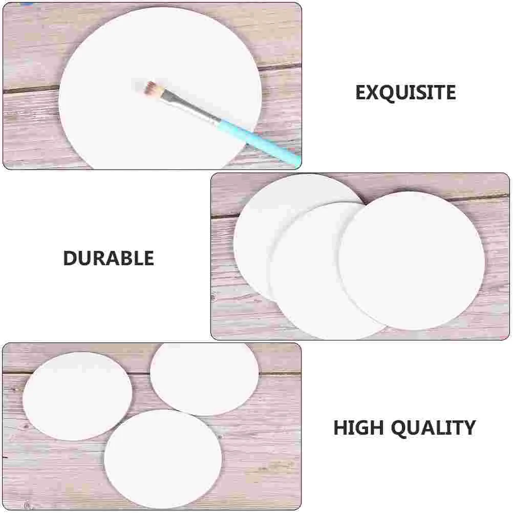 10 Pcs Blank Round Oil Painting Board Circle Canvas 10X10CM Cotton Cardboard Drawing