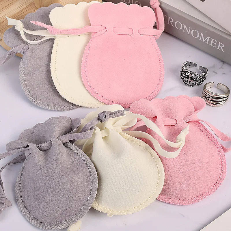 Cute Gourd Drawstring Bags Small Soft Velvet Jewelry Pouch for Gifts Ring Earrings Candy Display Storage Packaging Supply Case