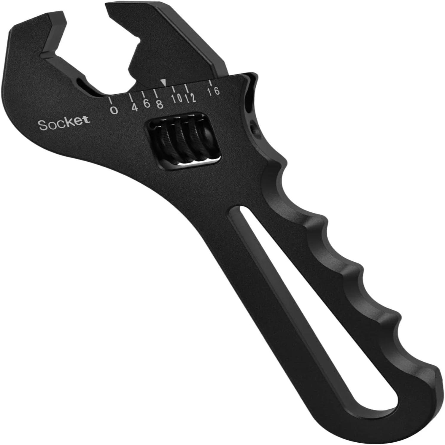 Versatile, lightweight, adjustable precision black aluminum spanner wrench for tight spaces - essential tool for professionals w