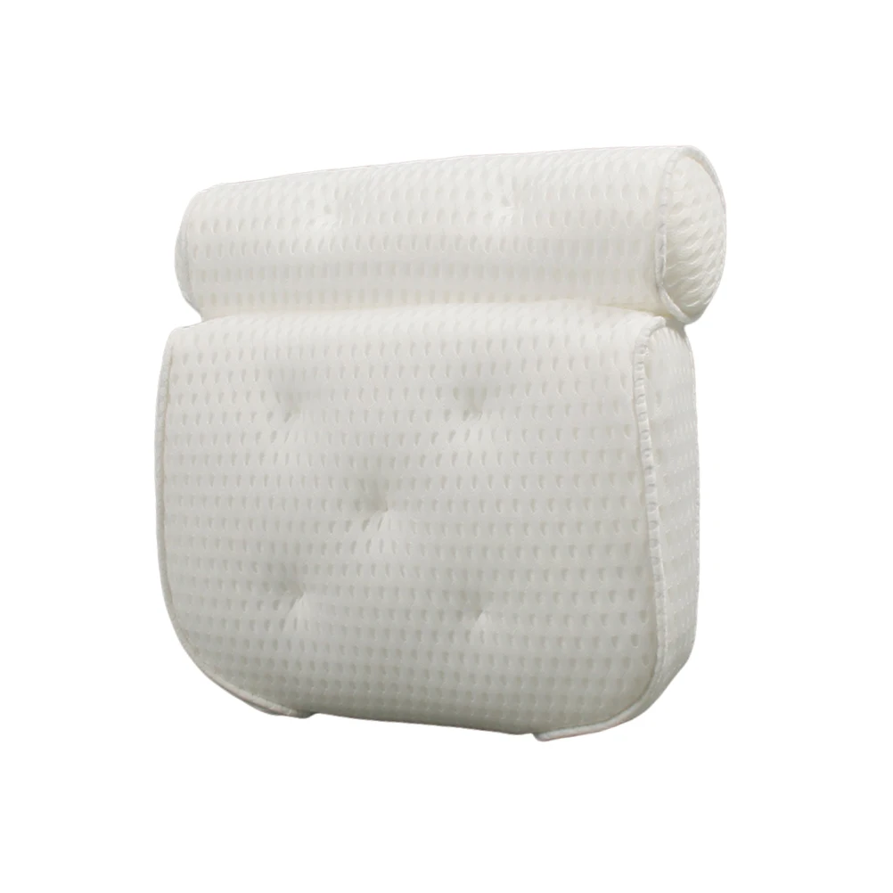 

Bathing Pillow for Spa Tub Suction Cup Premium Material Durable Breathable White Neck Rest Relaxation Bath Accessories