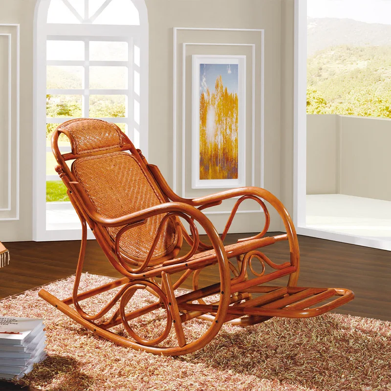 Sedia per il tempo libero con balcone esterno reclinabile con sedia a dondolo in rattan personalizzata