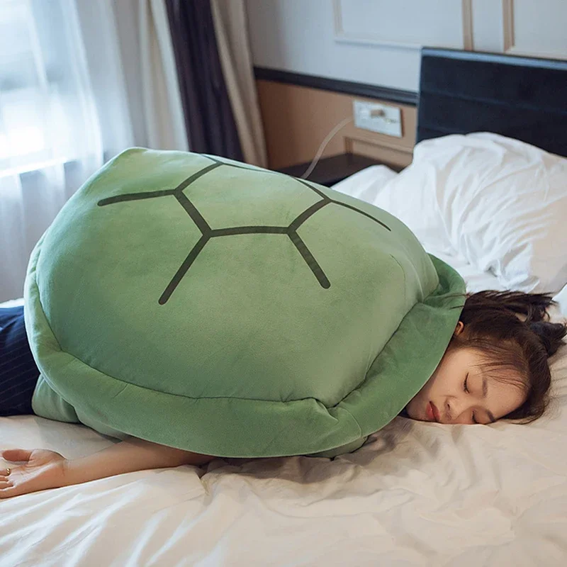 Wearable Turtle Shell Plush Pillows Stuffed Soft Tortoise Turtle Shell Stuffed Animal Costume Plush Dress Up Cushion Funny Toy