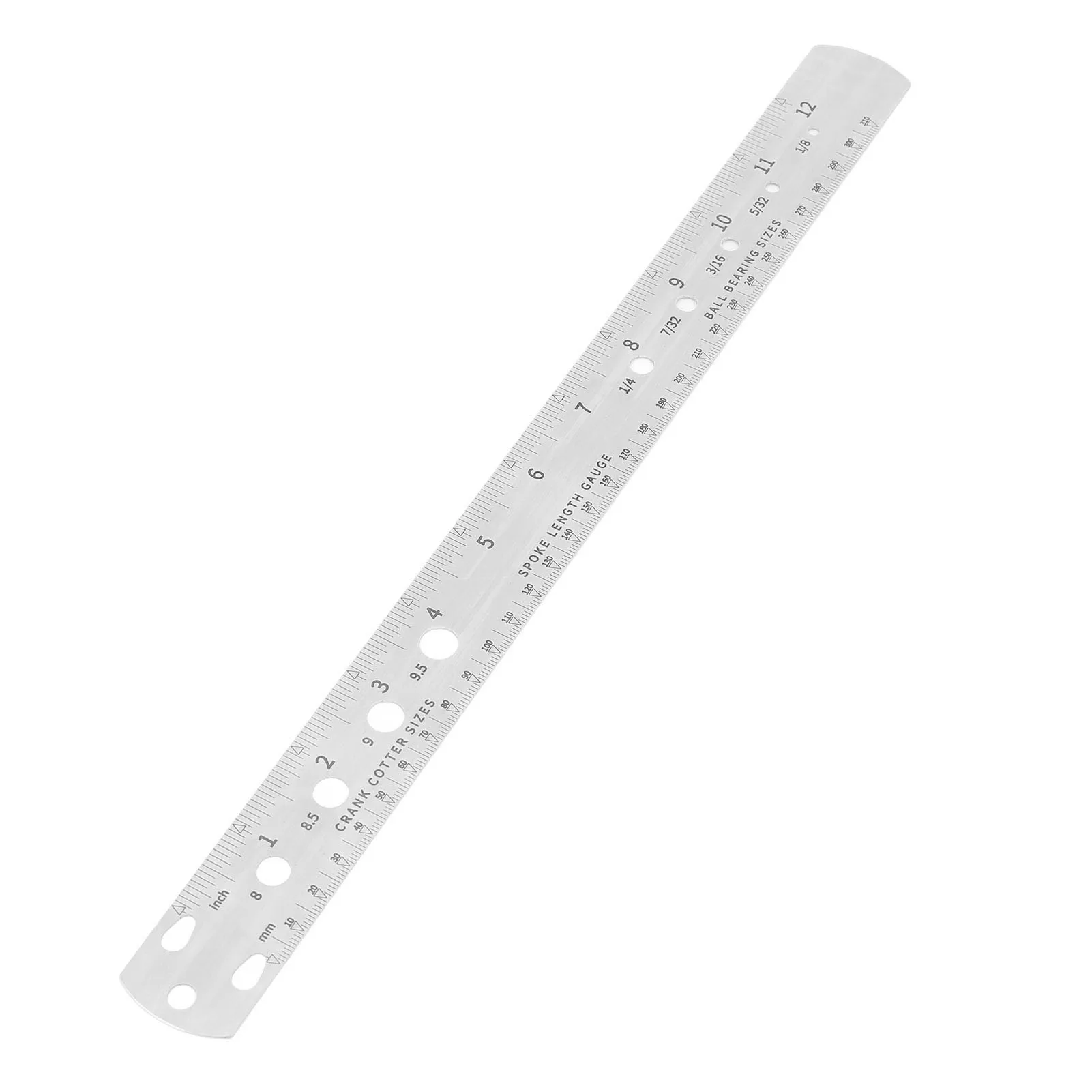 Bike Spoke Ruler Stainless Steel Double Sided Bicycle Measuring Tool for Crank Locking Screw Bicycle Accessories