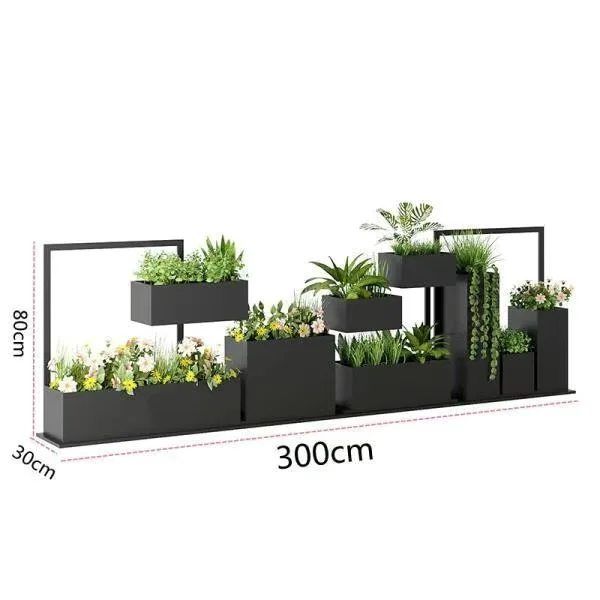 Caja de flores de hierro forjado para exteriores, soporte de flores para valla, partición de restaurante, combinación simple para interiores, péndulo externo móvil