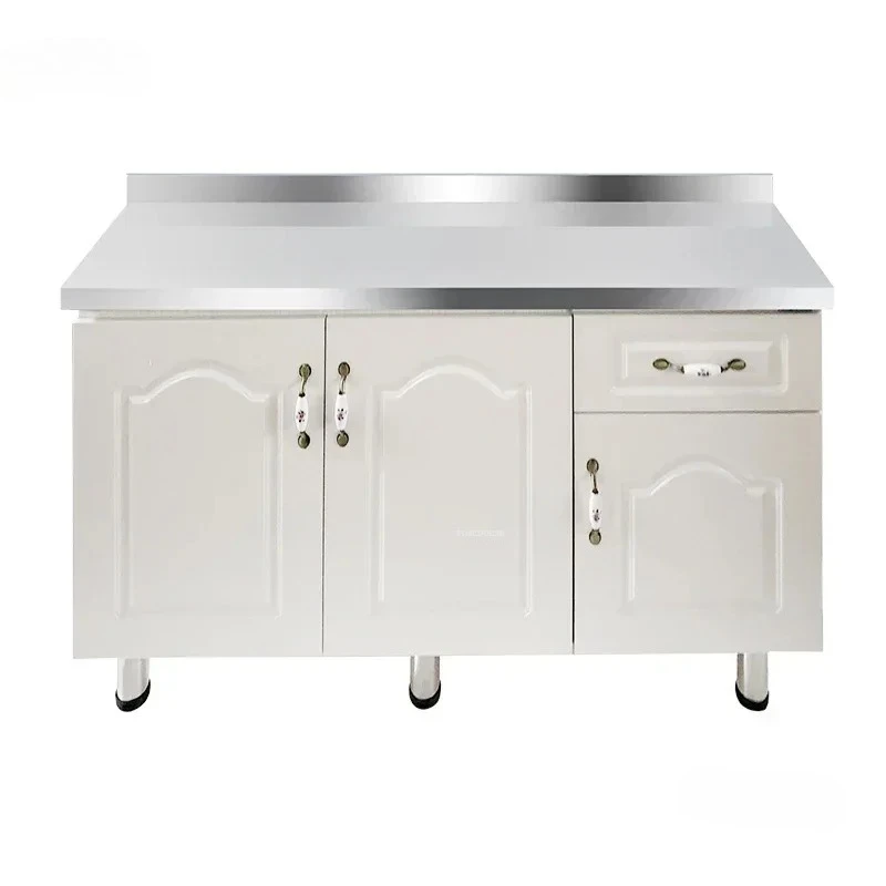 & Stainless Steel Kitchen Sinks Cabinet Modern Home Kitchen Cabinet Dishwashing Sink Multi-functional Floor Standing Washing Sin