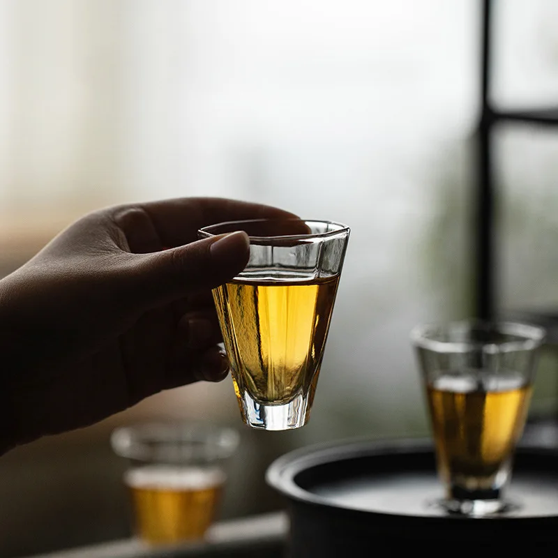 Small Original Gong Fu Tea Cup Teacup Chinese Vodka Whiskey Soju Long Shot Glasses Party White Liquor Cup Miniature Wine Glass