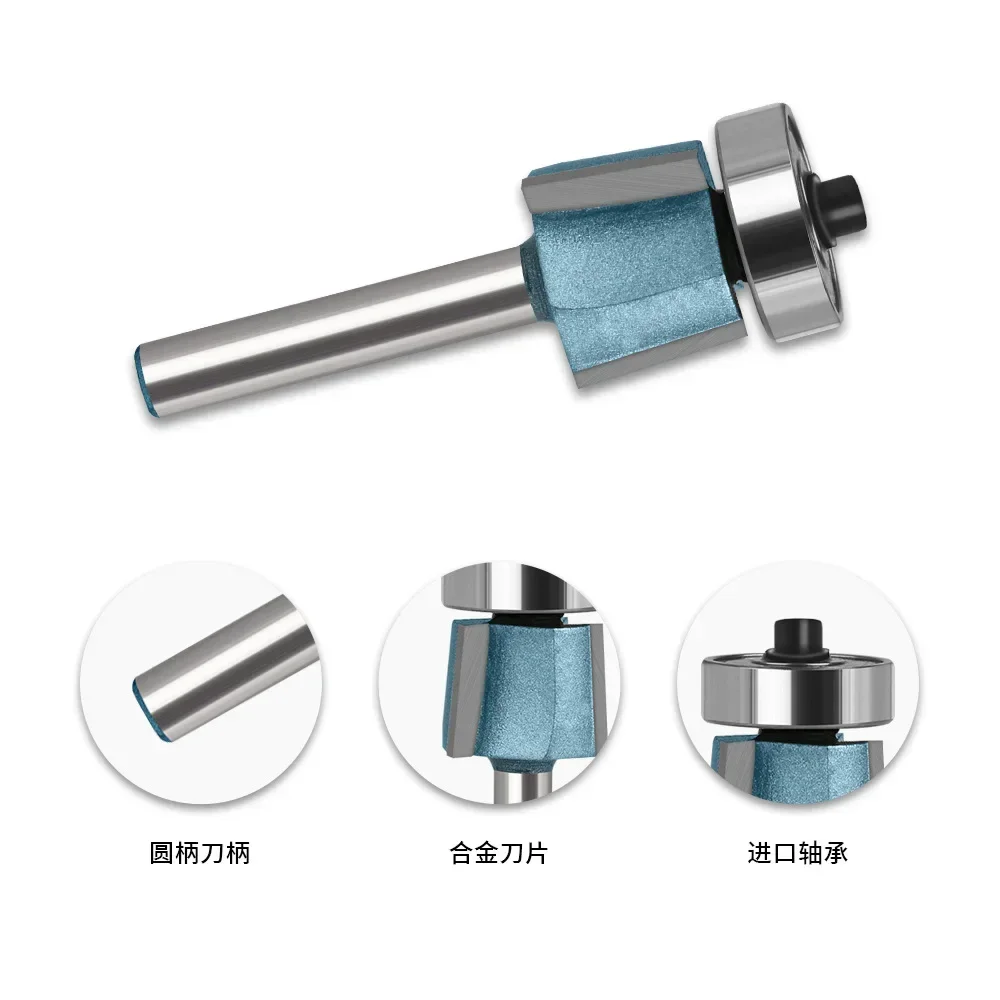 1 PC 6mm 6.35mm Shank 8 องศา Bevel ขอบมีดสามขอบ Bevel ขอบมีดขอบเครื่องซีลเครื่องมือหัว Chamfer มีด