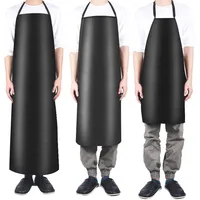 Fashion Waterproof PVC Aprons Unisex Kitchen Apron Adjustable Long Seafood Market Work Apron Restaurant Nails Studios Uniform