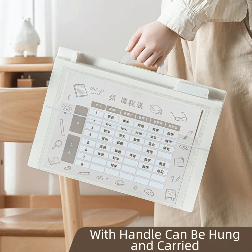 Portable Wall Hanging File Organizers A4 Large Capacity Hanging Wall Document Bag Multi Layer With Handle Expanding File Folder