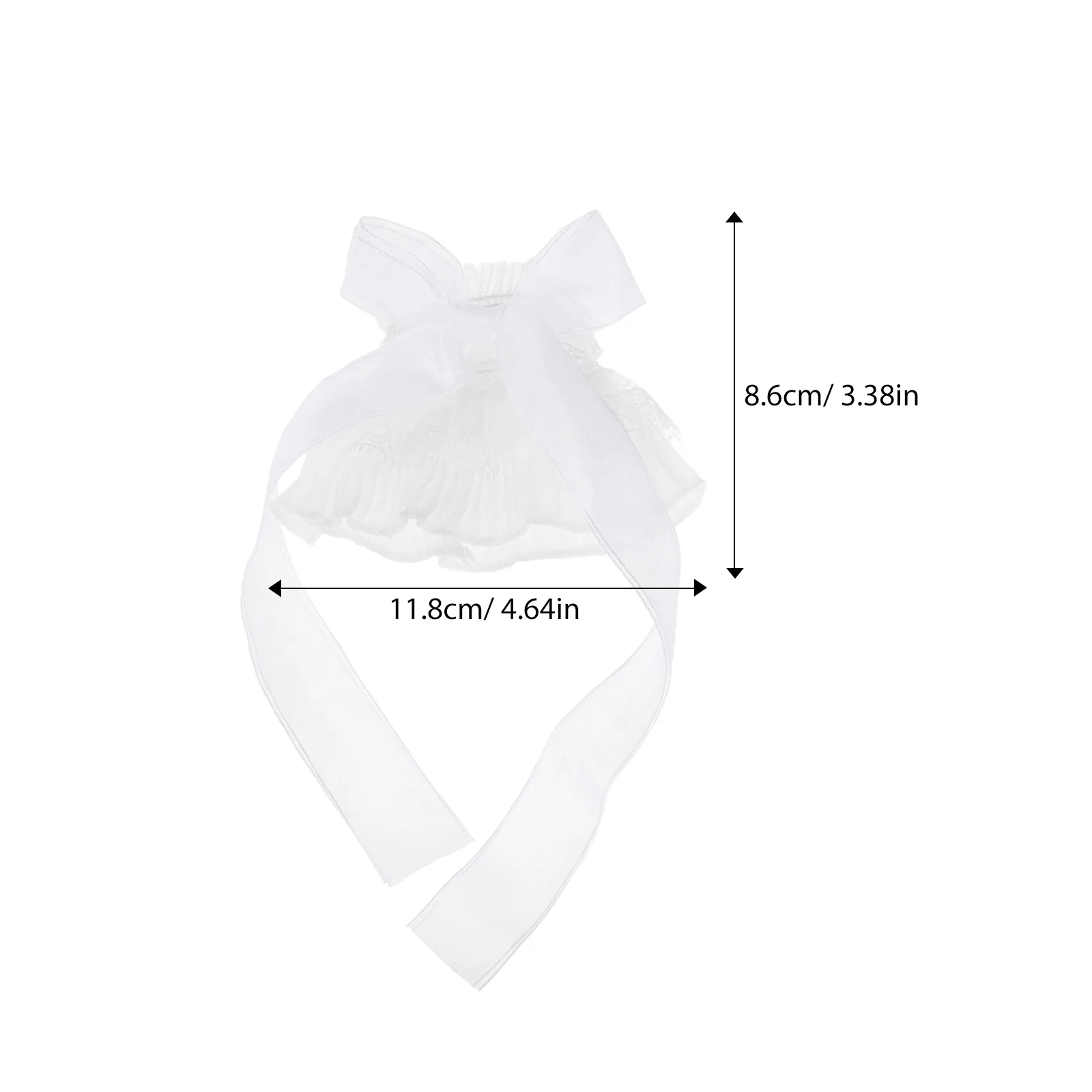 1 paar Verstoorde Kant Pols Manchetten Witte Chiffon Handmouwen Vingerloze Handschoenen Strik Lolita Jurk Accessoires Voor Bruiloft