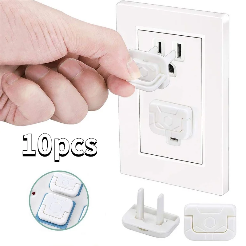 10pcs Outlet Covers Baby Proofing Safety -Child Secure Electric Plug Protectors With Hidden Handle Square
