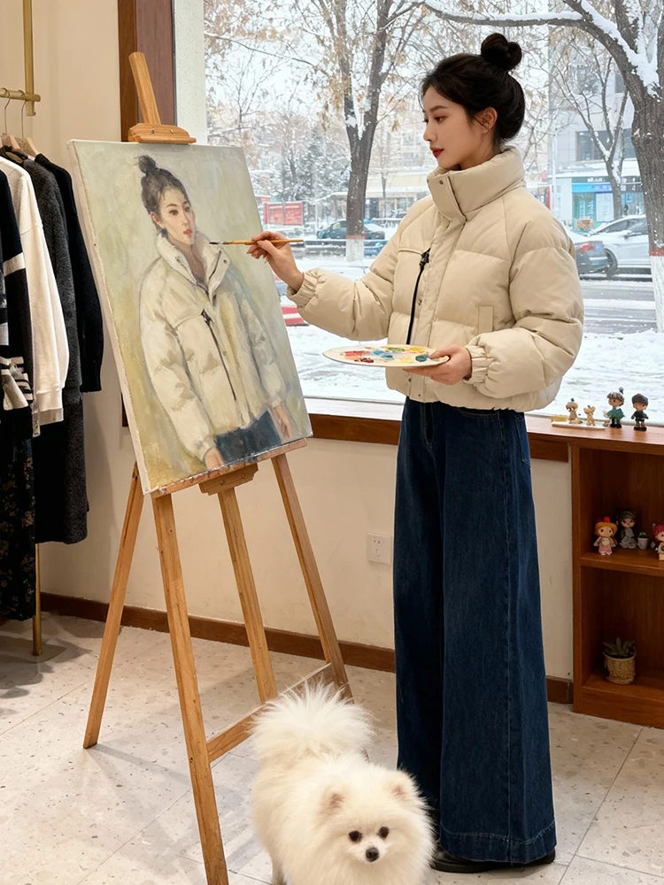   Thiened Cappotto invernale da donna Piumino in cotone trapuntato Faionable Jaet Coreano Sle Pendolarismo Vestibilità ampia Cerniera