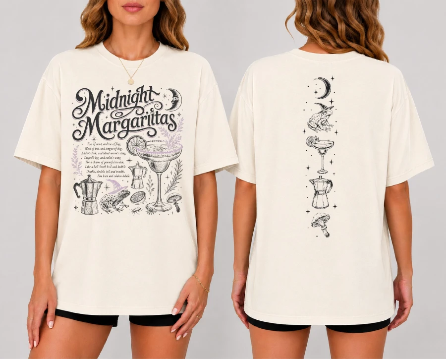 Vintage Midnight Margaritas Shirt, Practical Magic Tee, Retro Halloween Movie Shirt, Girls Tequila Shirt, Spooky Season Gift