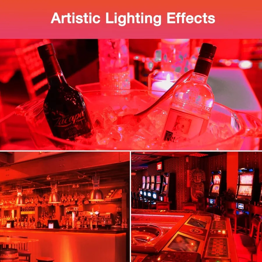 الأحمر LED ضوء لمبة 60 واط يعادل A19 E26 قاعدة 9 واط لجميع القديسين عيد الميلاد الديكور قضبان الحفلات أضواء الشرفة عطلة المزاج الخفيفة #5