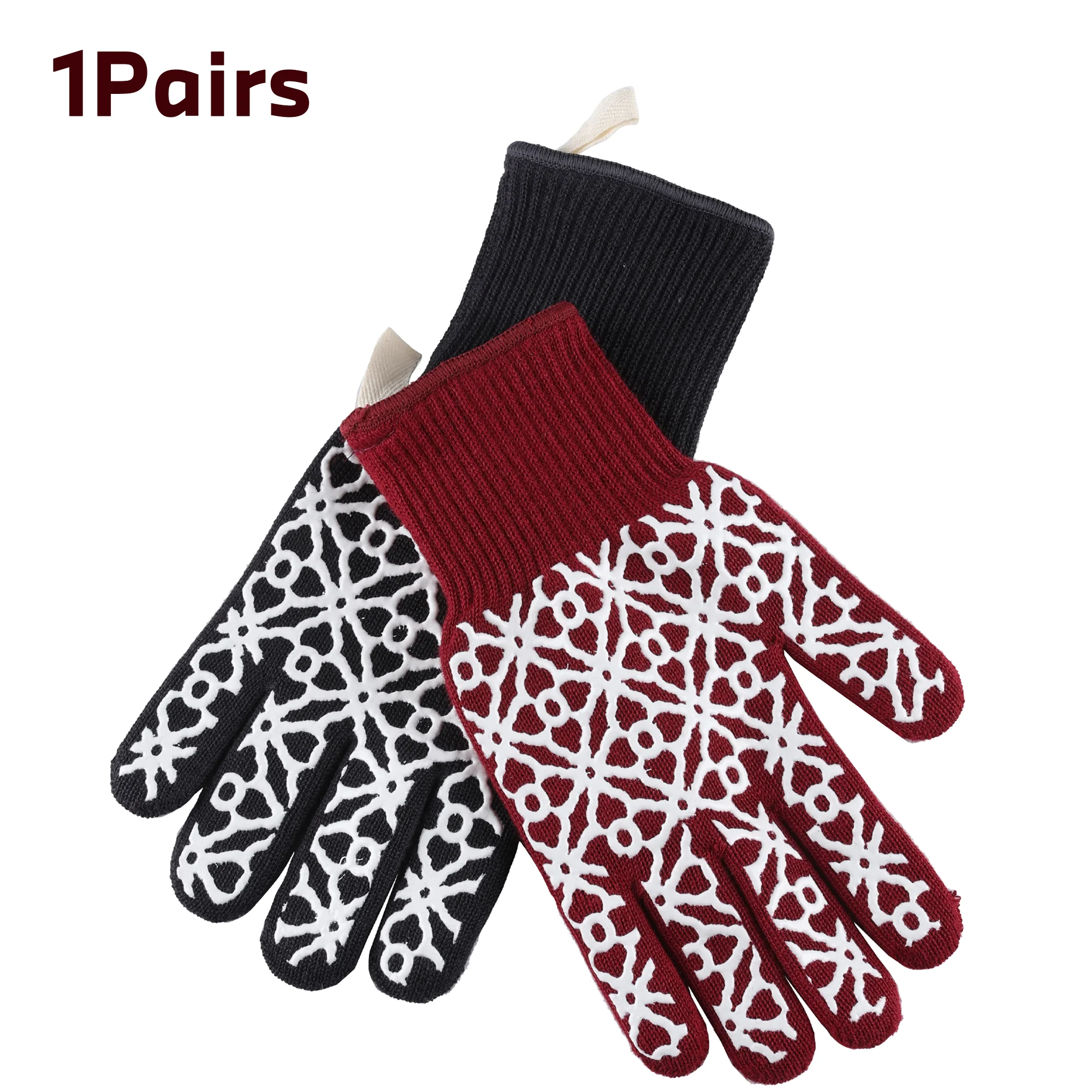 BBQ Gloves Heat Resistant Grilling security-protection work  Silicone Non-Slip Oven   Gloves  Barbecue, Cooking, Baking, Cutting