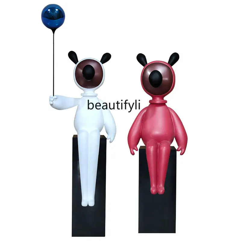 zq Cartoon Cute Blowing Balloons Sculpture Decoration Model House Sales Office Crafts Art Device Decoration