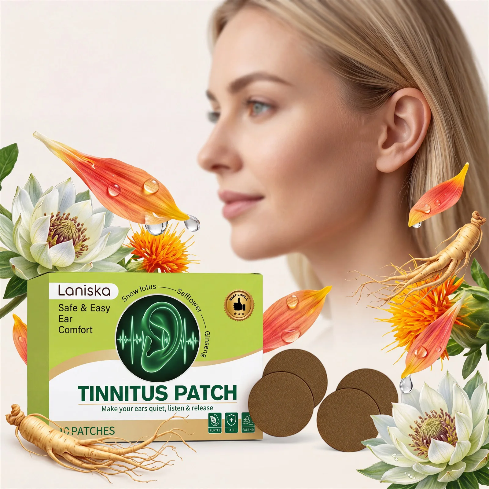 10pcs Ear Moisturizing Patches Ultra Thin Breathable Skin Friendly Soothing Fit patch for Earrings Sensitive Skin Protection