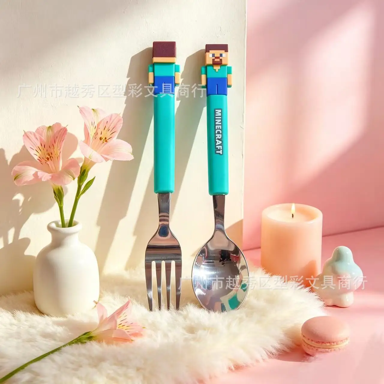 Kids Funny Fork Spoon Set ABS Handle Stainless steel Tableware Two-piece Set Fork Spoon House Stuff 2026 Gifts view 6